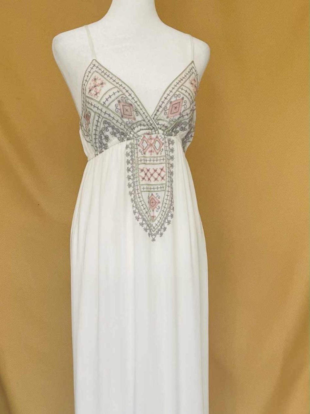 Lovposh Bohemian BOHO chic wedding bridal embroidered Maxi Dress fit M & L - Picture 2 of 4